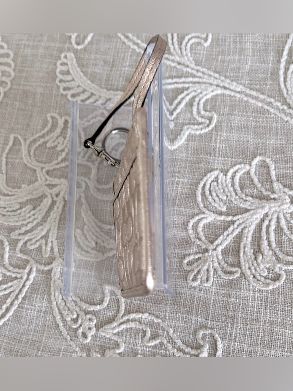 Coach Metallic Embossed Card/ Key Holder Wristlet - Picture 4 of 11
